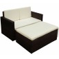 vidaXL 2-tlg. Garten-Lounge-Set mit Kissen Poly Rattan Braun vidaXL 2-tlg. Garten-Lounge-Set mit Kissen Poly Rattan Braun
