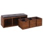 Sitzbank mit 3 Körben Seegras 105×40×42 cm Braun Sitzbank mit 3 Körben Seegras 105×40×42 cm Braun