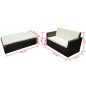 vidaXL 2-tlg. Garten-Lounge-Set mit Kissen Poly Rattan Braun vidaXL 2-tlg. Garten-Lounge-Set mit Kissen Poly Rattan Braun