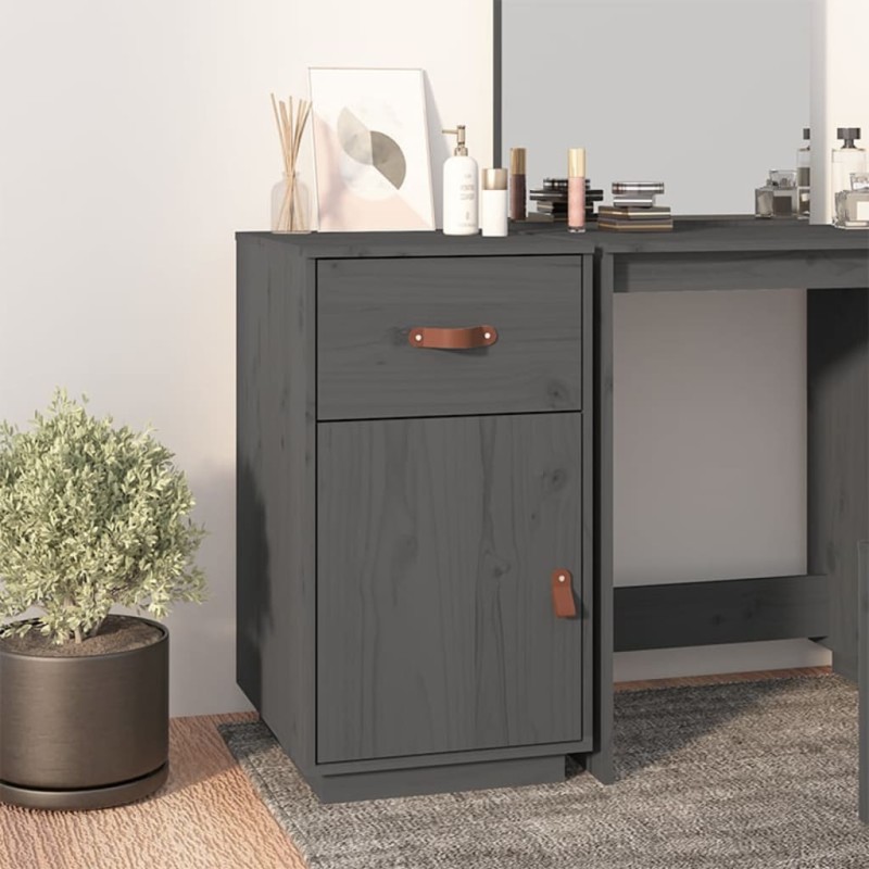 vidaXL Schreibtisch-Schrank Grau 40x50x75 cm Massivholz Kiefer vidaXL Schreibtisch-Schrank Grau 40x50x75 cm Massivholz Kiefer