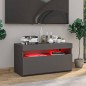 vidaXL TV-Schrank mit LED-Leuchten Grau 75x35x40 cm vidaXL TV-Schrank mit LED-Leuchten Grau 75x35x40 cm