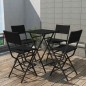 vidaXL 5-tlg. Garten-Essgruppe Klappbar Stahl Poly Rattan Schwarz vidaXL 5-tlg. Garten-Essgruppe Klappbar Stahl Poly Rattan Schwarz