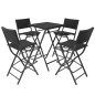 vidaXL 5-tlg. Garten-Essgruppe Klappbar Stahl Poly Rattan Schwarz vidaXL 5-tlg. Garten-Essgruppe Klappbar Stahl Poly Rattan Schwarz