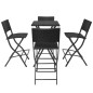 vidaXL 5-tlg. Garten-Essgruppe Klappbar Stahl Poly Rattan Schwarz vidaXL 5-tlg. Garten-Essgruppe Klappbar Stahl Poly Rattan Schwarz