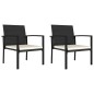 Garten-Essstühle 2 Stk. Poly Rattan Schwarz Garten-Essstühle 2 Stk. Poly Rattan Schwarz