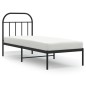 vidaXL Bettgestell mit Kopfteil Metall Schwarz 75x190 cm vidaXL Bettgestell mit Kopfteil Metall Schwarz 75x190 cm