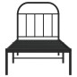 vidaXL Bettgestell mit Kopfteil Metall Schwarz 75x190 cm vidaXL Bettgestell mit Kopfteil Metall Schwarz 75x190 cm