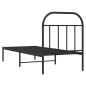 vidaXL Bettgestell mit Kopfteil Metall Schwarz 75x190 cm vidaXL Bettgestell mit Kopfteil Metall Schwarz 75x190 cm