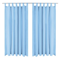 vidaXL Vorhänge Mikro-Satin 2 Stk. mit Schlaufen 140 x 245 cm Türkis