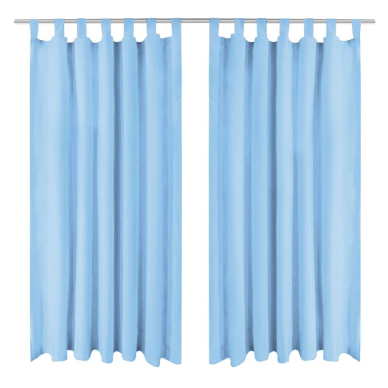 vidaXL Vorhänge Mikro-Satin 2 Stk. mit Schlaufen 140 x 245 cm Türkis vidaXL Vorhänge Mikro-Satin 2 Stk. mit Schlaufen 140 x 245 cm Türkis