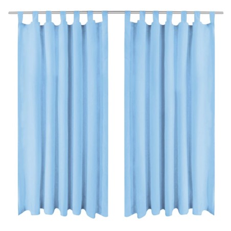 vidaXL Vorhänge Mikro-Satin 2 Stk. mit Schlaufen 140 x 245 cm Türkis