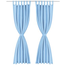 vidaXL Vorhänge Mikro-Satin 2 Stk. mit Schlaufen 140 x 245 cm Türkis