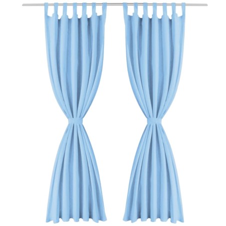 vidaXL Vorhänge Mikro-Satin 2 Stk. mit Schlaufen 140 x 245 cm Türkis