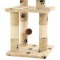 vidaXL Katzen-Kratzbaum mit Sisal-Säulen 65 cm Pfoten-Aufdruck Beige vidaXL Katzen-Kratzbaum mit Sisal-Säulen 65 cm Pfoten-Aufdruck Beige