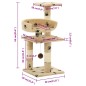 vidaXL Katzen-Kratzbaum mit Sisal-Säulen 65 cm Pfoten-Aufdruck Beige vidaXL Katzen-Kratzbaum mit Sisal-Säulen 65 cm Pfoten-Aufdruck Beige