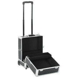 vidaXL Kosmetikkoffer 35×29×45 cm Schwarz Aluminium