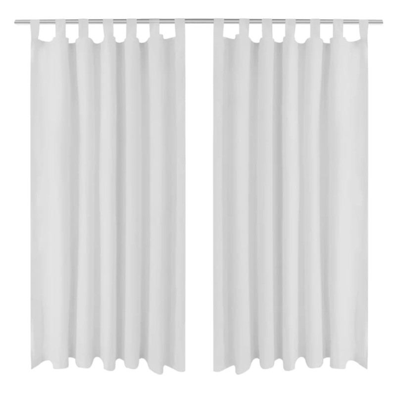 Vorhänge Gardinen aus Satin 2-teilig 140 x 175 cm Weiß Vorhänge Gardinen aus Satin 2-teilig 140 x 175 cm Weiß
