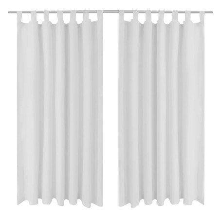 Vorhänge Gardinen aus Satin 2-teilig 140 x 175 cm Weiß