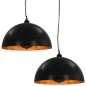 vidaXL Deckenleuchten 2 Stk. Schwarz und Gold Halbkugelförmig 40cm E27 vidaXL Deckenleuchten 2 Stk. Schwarz und Gold Halbkugelförmig 40cm E27