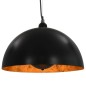 vidaXL Deckenleuchten 2 Stk. Schwarz und Gold Halbkugelförmig 40cm E27 vidaXL Deckenleuchten 2 Stk. Schwarz und Gold Halbkugelförmig 40cm E27