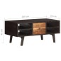 vidaXL Couchtisch 100x50x45 cm Altholz Massiv vidaXL Couchtisch 100x50x45 cm Altholz Massiv