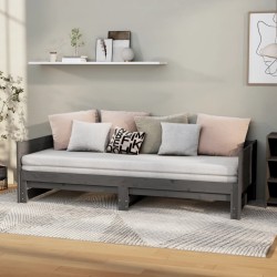 vidaXL Ausziehbares Tagesbett Grau Massivholz Kiefer 2x(90x200) cm