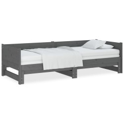 vidaXL Ausziehbares Tagesbett Grau Massivholz Kiefer 2x(90x200) cm