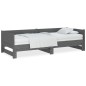 vidaXL Ausziehbares Tagesbett Grau Massivholz Kiefer 2x(90x200) cm vidaXL Ausziehbares Tagesbett Grau Massivholz Kiefer 2x(90x200) cm