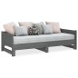 vidaXL Ausziehbares Tagesbett Grau Massivholz Kiefer 2x(90x200) cm vidaXL Ausziehbares Tagesbett Grau Massivholz Kiefer 2x(90x200) cm