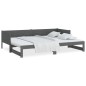 vidaXL Ausziehbares Tagesbett Grau Massivholz Kiefer 2x(90x200) cm vidaXL Ausziehbares Tagesbett Grau Massivholz Kiefer 2x(90x200) cm