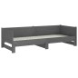 vidaXL Ausziehbares Tagesbett Grau Massivholz Kiefer 2x(90x200) cm vidaXL Ausziehbares Tagesbett Grau Massivholz Kiefer 2x(90x200) cm