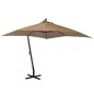 vidaXL Ampelschirm mit Mast Taupe 3x3 m Massivholz Tanne vidaXL Ampelschirm mit Mast Taupe 3x3 m Massivholz Tanne