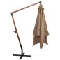 vidaXL Ampelschirm mit Mast Taupe 3x3 m Massivholz Tanne vidaXL Ampelschirm mit Mast Taupe 3x3 m Massivholz Tanne