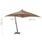 vidaXL Ampelschirm mit Mast Taupe 3x3 m Massivholz Tanne vidaXL Ampelschirm mit Mast Taupe 3x3 m Massivholz Tanne