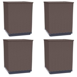 vidaXL Pflanzkübel 4 Stk. Braun 30x30x37 cm Polypropylen