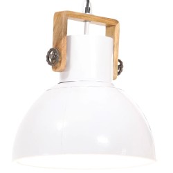 vidaXL Hängelampe Industriestil 25 W Weiß Rund 40 cm E27