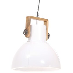 vidaXL Hängelampe Industriestil 25 W Weiß Rund 40 cm E27