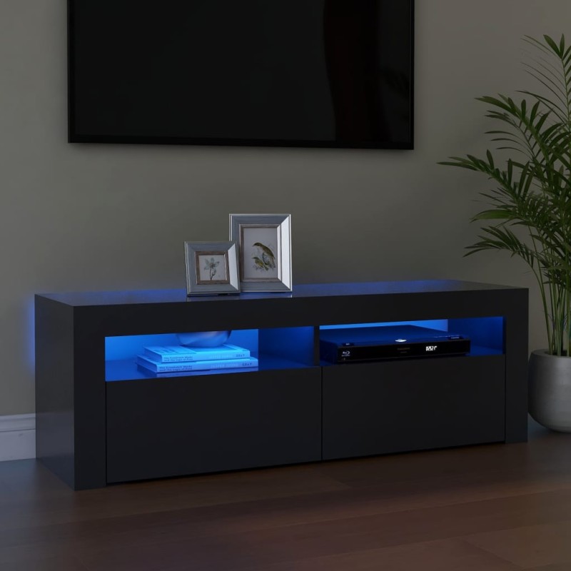 vidaXL TV-Schrank mit LED-Leuchten Grau 120x35x40 cm vidaXL TV-Schrank mit LED-Leuchten Grau 120x35x40 cm