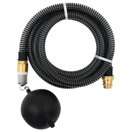 vidaXL Saugschlauch mit Messing-Anschlüssen Schwarz 1,1" 25 m PVC