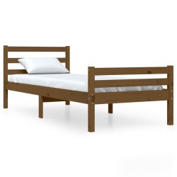 vidaXL Massivholzbett Honigbraun 90x200 cm