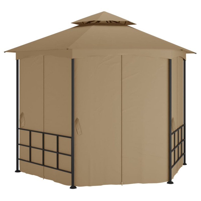 vidaXL Pavillon mit Seitenwänden 3,1x2,7 m Taupe vidaXL Pavillon mit Seitenwänden 3,1x2,7 m Taupe