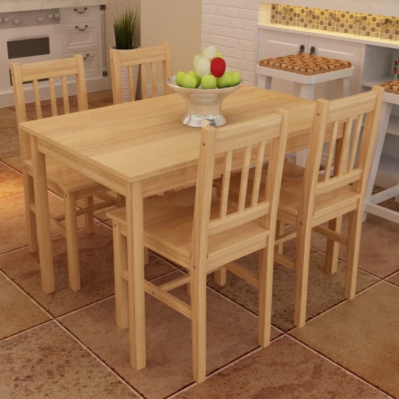Esstisch Holztisch mit 4 Holzstühlen Esszimmerset Essgruppe Esstisch Holztisch mit 4 Holzstühlen Esszimmerset Essgruppe