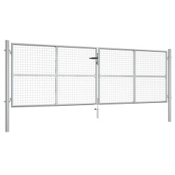 vidaXL Gartentor Verzinkter Stahl 415 x 175 cm Silbern