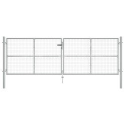 vidaXL Gartentor Verzinkter Stahl 415 x 175 cm Silbern