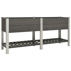 vidaXL Garten-Hochbeet mit Ablage 200x50x90 cm WPC Grau