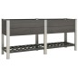 vidaXL Garten-Hochbeet mit Ablage 200x50x90 cm WPC Grau vidaXL Garten-Hochbeet mit Ablage 200x50x90 cm WPC Grau