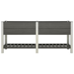 vidaXL Garten-Hochbeet mit Ablage 200x50x90 cm WPC Grau