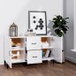 vidaXL Sideboard Hochglanz-Weiß 100x36x60 cm Holzwerkstoff vidaXL Sideboard Hochglanz-Weiß 100x36x60 cm Holzwerkstoff