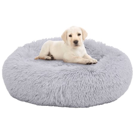 vidaXL Waschbares Hunde- & Katzenkissen Hellgrau 90x90x16 cm Plüsch