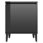 vidaXL Nachttische mit Metallbeinen 2Stk. Hochglanz-Schwarz 40x30x50cm vidaXL Nachttische mit Metallbeinen 2Stk. Hochglanz-Schwarz 40x30x50cm